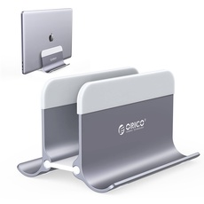 ORICO Vertikaler Laptop Ständer, Verstellbarer Laptop Halter Vertikal, Aluminium Notebook Halterung, Laptopständer Platzsparend für MacBook/Surface/Dell/Gaming-Laptops Grau
