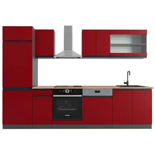 Vicco Küchenzeile R-Line 300 cm Rot/Anthrazit
