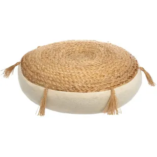 Atmosphera Createur d ́interieur Sitzkissen Ritual Ø 38 cm , Beige , Naturmaterialen , 38x38 cm , Heimtextilien, Wohntextilien, Kissen, Zierkissen
