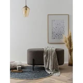 SalesFever Polsterhocker Bouclé Stoff 80 x 42 x 40 cm Anthrazit/Schwarz