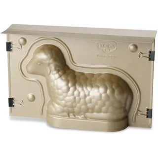 Dr. Oetker Osterlamm Backform zu Ostern – 700 ml Füllvolumen – 3D Kuchenform in Gold mit Antihaftbeschichtung und Lämmchen als Motiv zum backen – Leckere Deko in Osterlammform