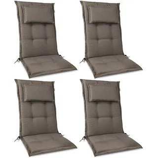 Beautissu Hochlehner Auflage 120 x 50 x 7 cm taupe 4-tlg.