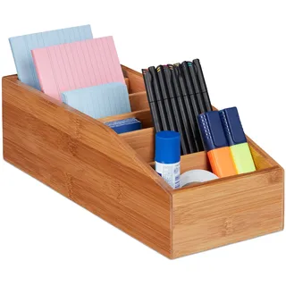 Relaxdays Aufbewahrungsbox Bambus 10 x 14 x 35 cm 6-tlg. natur