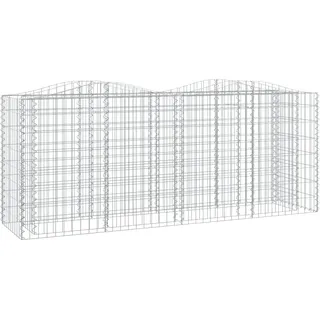 vidaXL Gabionen-Hochbeet mit Hochbogen 200x50x100 cm Verzinktes Eisen - Silber