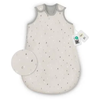 Ehrenkind Ehrenkind® Baby Sommerschlafsack Rund | Bio-Baumwolle | Sommer Schlafsack Gr. 50/56 Natur-Graue Tropfen | Schlafsack Baby Schlafsack Kinder