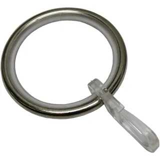 GARDINIA Gardinenringe, Metall, Edelstahl-Optik, 3.25x4, 10, 30226
