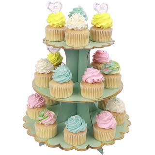 MengH-SHOP Tortenständer 3 Etagen Cupcake Ständer Muffin Ständer aus Karton für Hochzeit Party Geburtstag Baby Duschen Kuchen Dessert Torten Etagere