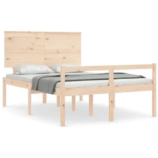 vidaXL Seniorenbett mit Kopfteil 140x200 cm Massivholz - Braun