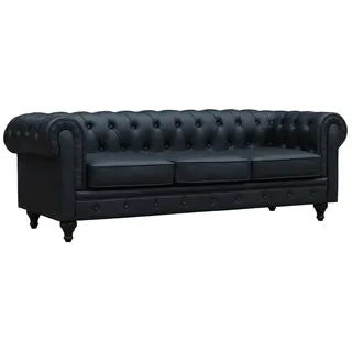 Habitat Garten Einzelsofa aliza Schwarz , Textil , 82x70x208 cm , Wohnzimmer, Sofas & Couches, Sofas, Chesterfield Sofas