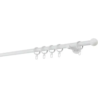 ONDECO Vorhangstange Ball 1-läufig Ø 20 mm 240 cm Weiß