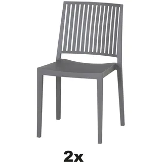 Siena Garden Stapelstuhl-Set Lane 2-teilig Grau