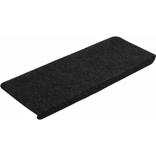 vidaXL Stufenmatten 15Stk., Treppenmatten mit Klebestreifen, Treppenteppich Selbstklebend, Treppenstufenmatte Treppenschutz, 65x24,5x3,5cm Schwarz