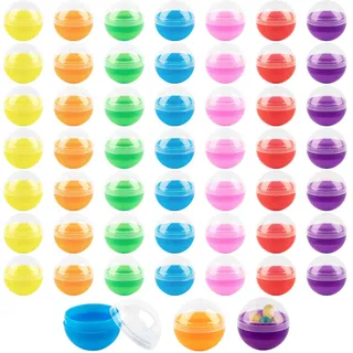 ANNASAMDO 50 Stück Bunte Leere Kugeln zum Befüllen, kleine Acrylkugeln Runde Kapseln Geschenkbox Plastikkugeln zum Befüllen, Weihnachtskugeln für Geburtstag Hochzeit Party - 28mm