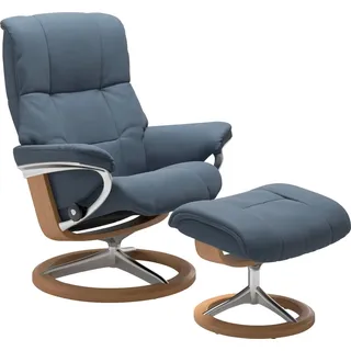 Stressless Stressless® Fußhocker »Mayfair« mit Signature Base, Gestell Eiche, blau