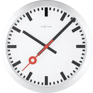 Nextime Wanduhr , Silberfarben , Metall , 19x19x3.8 cm , RoHS, Ce , Dekoration, Uhren, Wanduhren