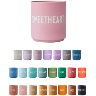 Design Letters Lieblingsbecher Rosa SWEETHEART Tasse | Kaffeebecher Porzellan | Dekorativ Kaffeetassen | Personalisierte Geschenke für Freundin, Hochzeitsgeschenk | Tasse Mit Spruch | Teetasse 250 Ml
