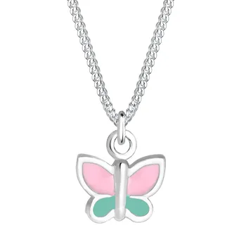 Elli »Halskette Kinder Schmetterling 925 Sterling Silber«, silberfarben