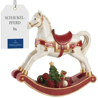 Villeroy & Boch Schaukelpferd XL Winter Collage Rot/Mehrfarbig