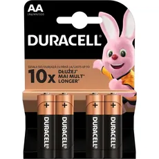 Duracell LR06 Einwegbatterie AA Alkali (4 Stk., AA), Batterien + Akkus