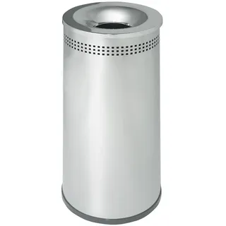OFITURIA Papelera de Interior Acero inoxidable Capacidad 39 litros Color Brillo con Perforados Superiores Tapa Cromada y Extraíble
