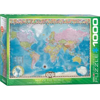 Weltkarte - Map of the World - 1000 Teile Puzzle Format 68x48 cm