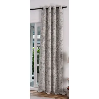 Gardinenbox Vorhang Wendevorhang HxB 245x140 cm Creme Schwarz Jacquard-Muster »VENEDIG« Beidseitig Nutzbar Hell/Dunkel Kunststoffösen Flexibles Raumdesign, 2023310