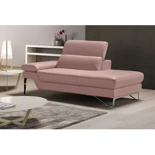 Egoitaliano Ottomane "Princess, elegantes Designsofa mit erstklassigem Sitzkomfort," inkl. verstellbarem Kopfteil und edle Designmetallfüße, altrosa