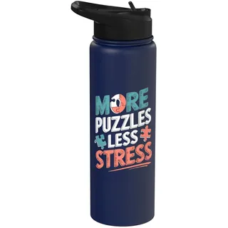 Mehr Rätsel Weniger Stress - Lustiges Puzzle Stainless Steel Insulated Water Bottle