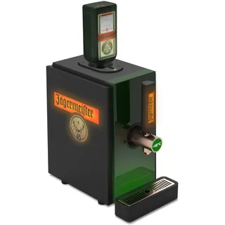 Jägermeister Shot Machine 2.0 – Kräuterlikör bei -18°C zapfen – Meisterhafte Shots servieren – Die Zapfmaschine mit Kühlung passt auf Flaschengrößen 0,35l - 0,5l - 0,7l - 1l – 22,0 x 39,5 x 40,7 cm