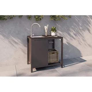 Ambia Garden Outdoorküche , Anthrazit , Metall, Kunststoff , einzeln stellbar , 90x84x61.5 cm , Gartenmöbel, Outdoor Küchen
