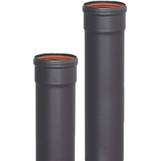 S&M 485527 Emailliertes Rohr M-H 850°C-Ø80mm-1 Meter für Rauchabzug Kamin- und Pelletkamin schwarz