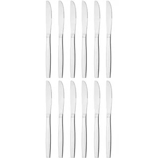 GRÄWE Tafelmesser aus Edelstahl, 12er Messer Set, Menümesser mit Wellenschliff, poliert, spülmaschinengeeignet - Serie Königstein