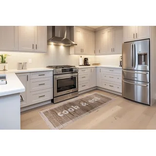 Küchenläufer KAYOOM "Pyron 625", beige, B:60cm H:6mm L:180cm, Polyester, Teppiche, Küchenläufer, Flachgewebe, rutschhemmend, Küche
