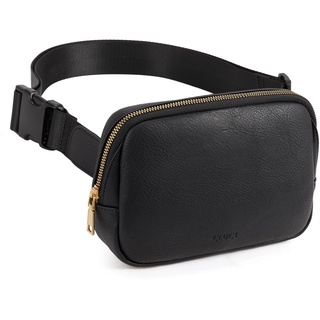 CLUCI Bauchtasche Damen, Crossbody Bag PU Leder, Klein Sling Bag, Stylisch Herren Crossbody Umhängetasche Hüfttaschen Brusttasche mit Verstellbarer Schultergurt, Frauen Gürteltasche Schwarz