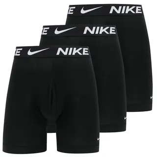 Nike Herren Everyday Cotton Stretch Boxer Briefs 3Pk, Black/Black/Black, M