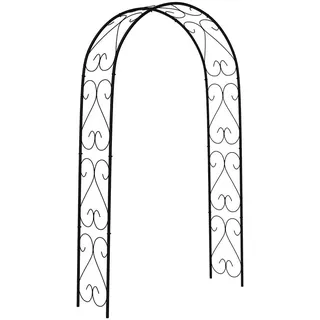 Outsunny Rosenbogen, Stahl, Schwarz , Metall , 37x230x125 cm , Dekoration, Gartendeko