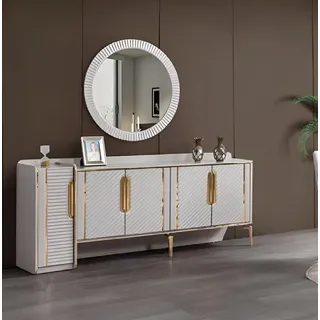 Anrichten Spiegel Weiße Holz Schubladenschrank stil möbel Sideboard Kommode