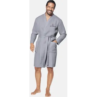 Hausanzug JAN VANDERSTORM "Bademantel ARETTI" Gr. XXXL, grau, 3XL, Obermaterial: 100% Baumwolle CO., Hausmäntel, Hausanzug