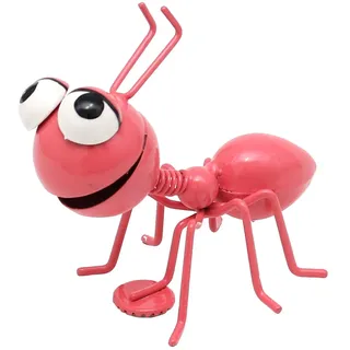 Dekohelden24 Metall Ameise mit Magnet/Kühlschrankmagnet in Pink, Maße L/B/H: 7 x 7,5 x 8,5 cm