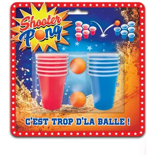 Shooter Pong-Set Partyspiel rot-blau - Einheitsgröße
