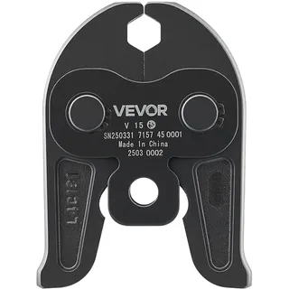 Vevor V15 Pressbacke, 15 mm Presszange für V-Typ Edelstahlrohre, Crimpbacken aus Stahl, kompatibel mit Standard-Presswerkzeugen, Heizungs-, Lüftungs- & Klimasysteme, Gasleitungen