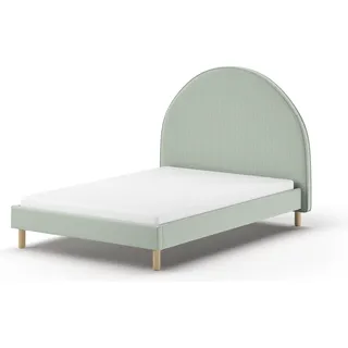 VIPACK - Polsterbett MOON mit Liegefläche 140 x 200 cm, inkl Lattenrost, Bezug trendiger Boucle Stoff in Grün - Grün