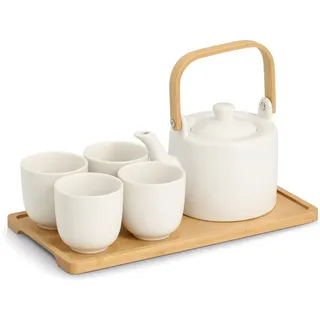 Zeller Tee-Set 6-tlg. Steingut Weiß