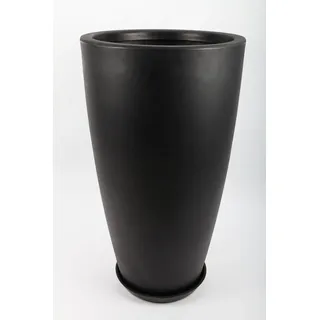 point-garden Blumentopf, Pflanzkübel, Pflanzgefäß mit Untersetzer, schwarz, 90cm