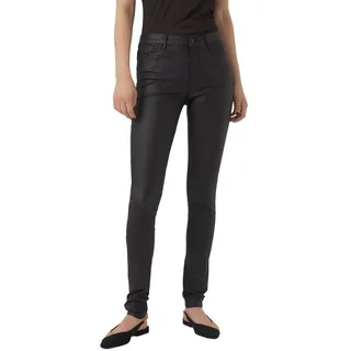 Vero Moda Damen Beschichtete Skinny Fit Jeans PU Kunstleder Hose COATED Gr. XL - Länge 30, black, , 519427-XL Länge 30