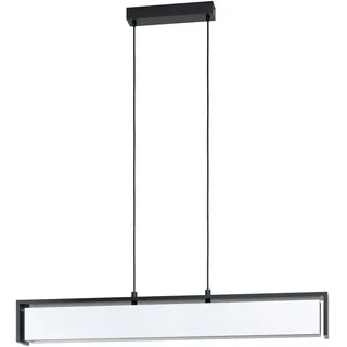 EGLO connect LED Pendelleuchte Valdelagrano-C, 1 flammige Hängelampe, Hängeleuchte aus Stahl, Holz und Textil in Schwarz, Weiß, Farbtemperaturwechsel (warm, neutral, kalt), RGB, dimmbar, L 100 cm