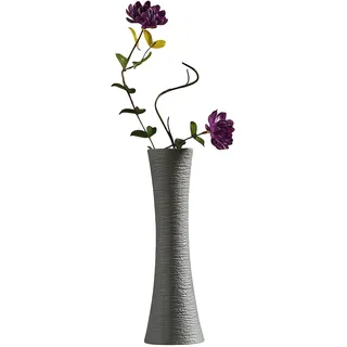 Keramik-Vase, klein, schmaler Hals, konische Vase, dekorative Blumenvasen für Blumen mit einem Stiel, Heimdekoration, Hochzeit, Tafelaufsätze, Büro, Schreibtisch, 20 cm, Grau