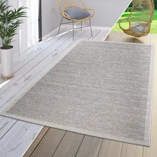 TT Home Teppich Für In- & Outdoor Balkon Küchenteppich Im Gewellten Design Modern Größe 160 cm Rund