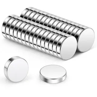 Unyqoos® Neodym-Magnete 5 x 1 mm, 30 Stück – starke Mini-Magnete mit Nickel‐Kupfer‐Nickel-Beschichtung für Modellbau, 3D-Druck & Büro - Silber