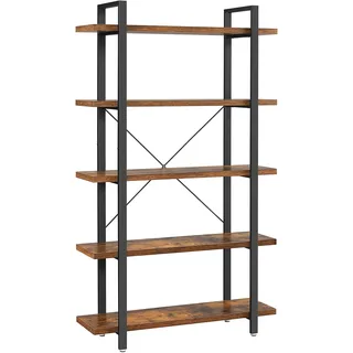 VASAGLE Bücherregal 5 Ebenen 80 x 30 x 180 cm Vintagebraun/Schwarz